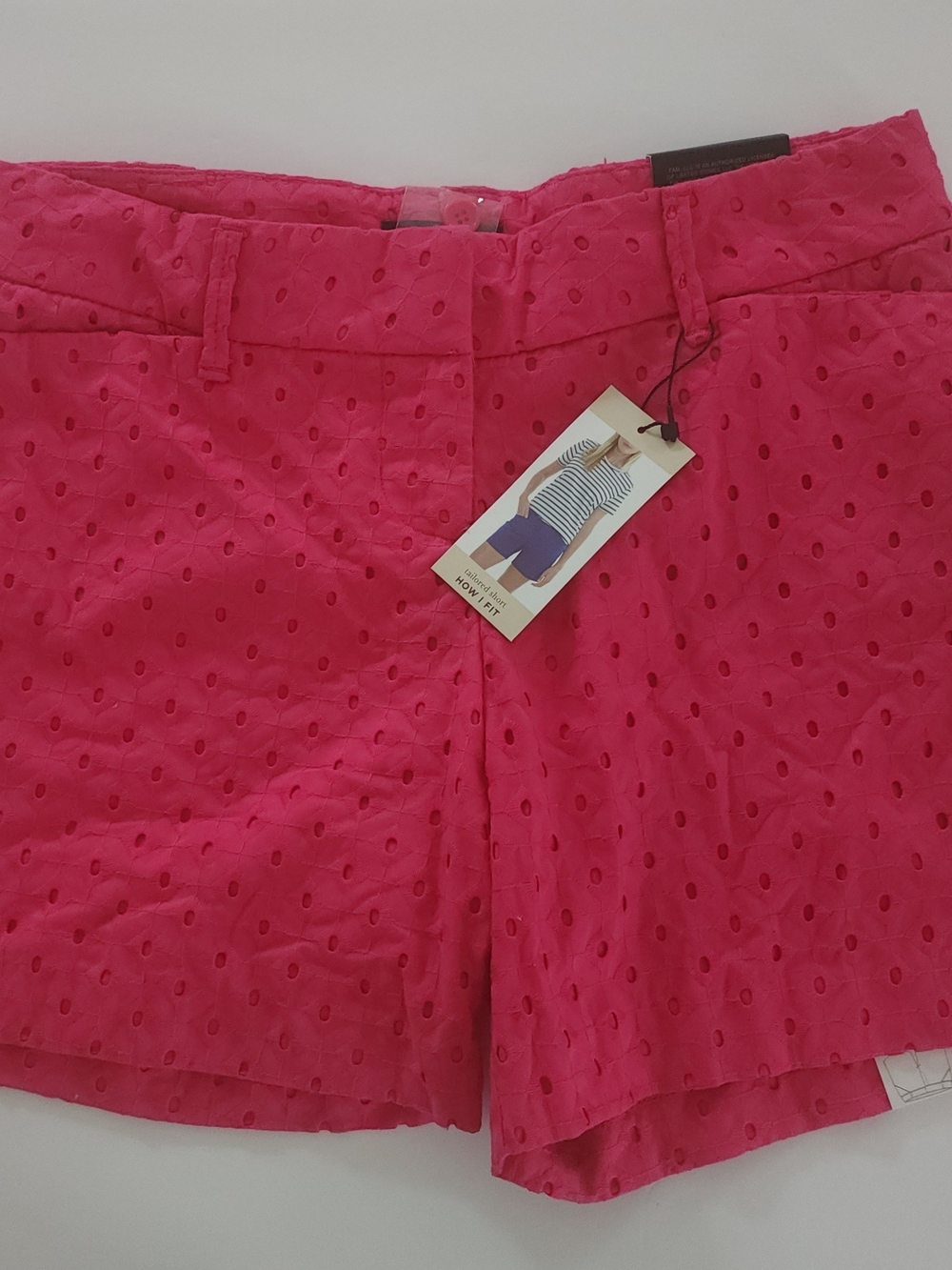 The Limited,Women’s Eyelet Cotton Tailored Shorts - Hot Pink